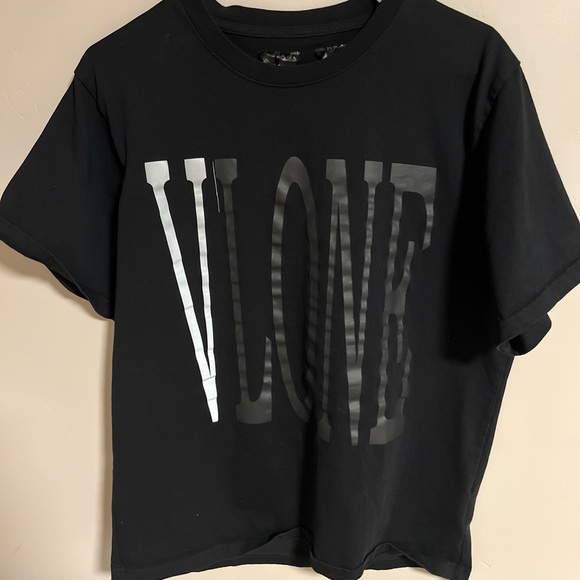 Black and gray vlone reflective Tees Short Sleeve